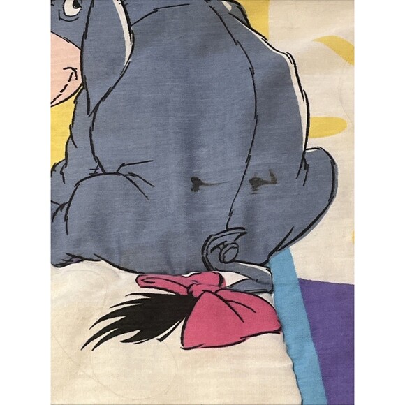 VTG Disney Winnie The Pooh Crib Comforter Colorful Reversible Blanket 1996 90s - Picture 6 of 11
